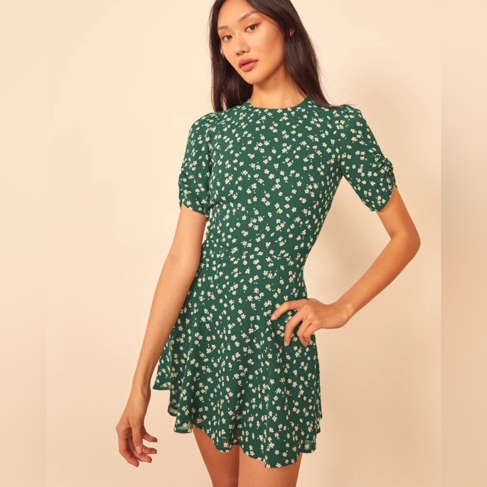 Reformation Gracie dress in green